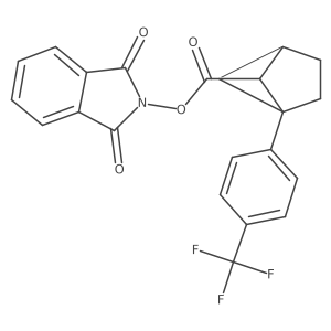 rac-1,3-dioxo-2,3-dihydro-1H-isoindol-2-yl (1R,4R,5R)-1-[4-(trifluoromethyl)phenyl]bicyclo[2.1.1]hexane-5-carboxylate结构式