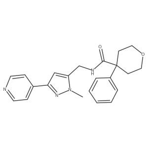 N-[(2-Methyl-5-pyridin-4-ylpyrazol-3-yl)methyl]-4-phenyloxane-4-carboxamide Structure