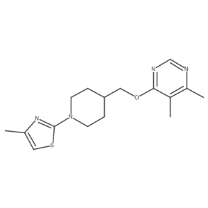 2-(4-(((5,6-Dimethylpyrimidin-4-yl)oxy)methyl)piperidin-1-yl)-4-methylthiazole结构式