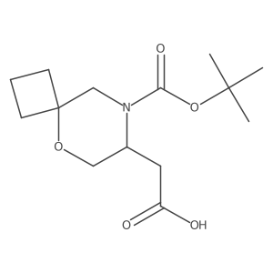 2-[8-[(2-Methylpropan-2-yl)oxycarbonyl]-5-oxa-8-azaspiro[3.5]nonan-7-yl]acetic acid结构式