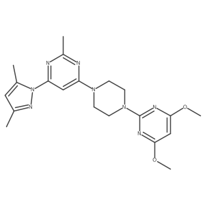 4-[4-(4,6-dimethoxypyrimidin-2-yl)piperazin-1-yl]-6-(3,5-dimethyl-1H-pyrazol-1-yl)-2-methylpyrimidine结构式