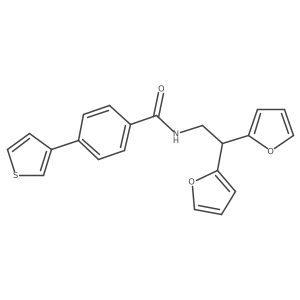 N-[2,2-bis(furan-2-yl)ethyl]-4-(thiophen-3-yl)benzamide Structure