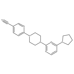 6-{4-[4-(Pyrrolidin-1-yl)pyrimidin-2-yl]piperazin-1-yl}pyridine-3-carbonitrile结构式
