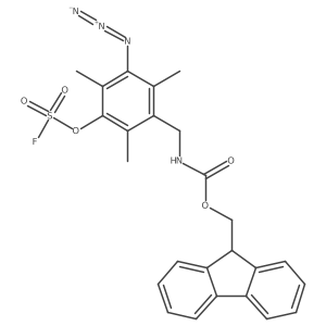 (9H-fluoren-9-yl)methyl N-({3-azido-5-[(fluorosulfonyl)oxy]-2,4,6-trimethylphenyl}methyl)carbamate结构式