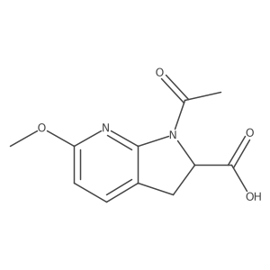 1-acetyl-6-methoxy-1H,2H,3H-pyrrolo[2,3-b]pyridine-2-carboxylic acid Structure