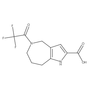 5-(2,2,2-trifluoroacetyl)-1H,4H,5H,6H,7H,8H-pyrrolo[3,2-c]azepine-2-carboxylic acid结构式