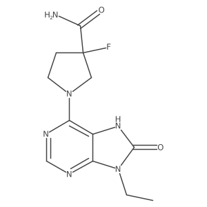 1-(9-ethyl-8-oxo-8,9-dihydro-7H-purin-6-yl)-3-fluoropyrrolidine-3-carboxamide Structure
