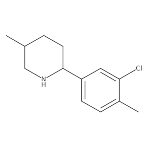 rel-(2R,5S)-2-(3-Chloro-4-methylphenyl)-5-methylpiperidine Structure