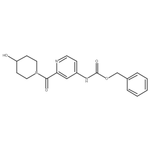 benzyl N-[2-(4-hydroxypiperidine-1-carbonyl)pyridin-4-yl]carbamate结构式