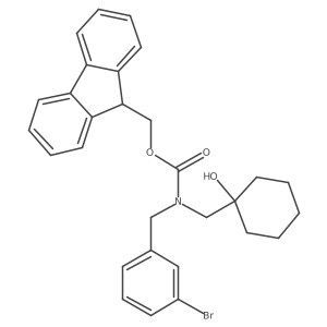 (9H-fluoren-9-yl)methyl N-[(3-bromophenyl)methyl]-N-[(1-hydroxycyclohexyl)methyl]carbamate结构式