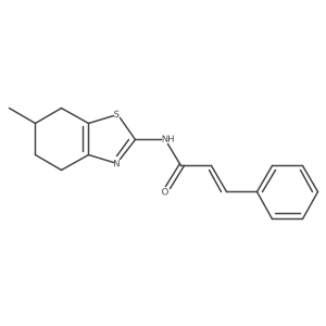 (Z)-N-(6-methyl-4,5,6,7-tetrahydrobenzo[d]thiazol-2-yl)-3-phenylacrylamide结构式