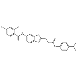 2,4-Dichloro-N-[2-[[2-[[4-(1-methylethyl)phenyl]amino]-2-oxoethyl]thio]-6-benzothiazolyl]benzamide结构式