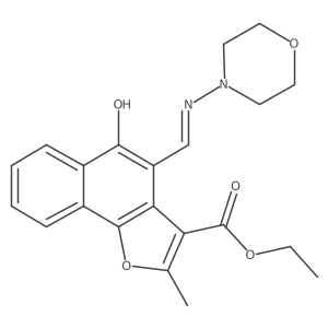 (Z)-ethyl 2-methyl-4-((morpholinoamino)methylene)-5-oxo-4,5-dihydronaphtho[1,2-b]furan-3-carboxylate结构式