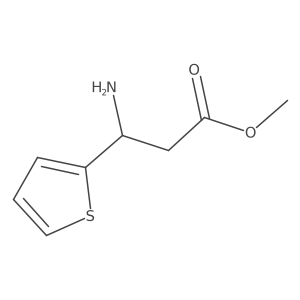 methyl (3R)-3-amino-3-(thiophen-2-yl)propanoate结构式