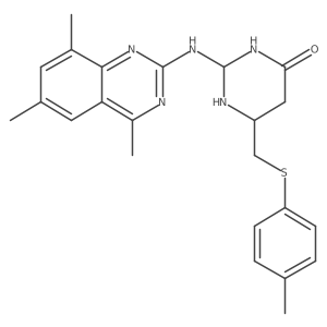 6-[(4-Methylphenyl)sulfanylmethyl]-2-[(4,6,8-trimethylquinazolin-2-yl)amino]-1,3-diazinan-4-one结构式