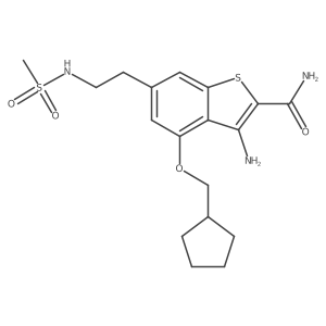 Benzo[b]thiophene-2-carboxamide,3-amino-4-(cyclopentylmethoxy)-6-[2-[(methylsulfonyl)amino]ethyl]-结构式