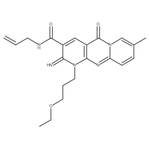 N-allyl-1-(3-ethoxypropyl)-2-imino-8-methyl-5-oxo-1,5-dihydro-2H-dipyrido[1,2-a:2',3'-d]pyrimidine-3-carboxamide结构式