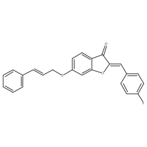(2Z)-2-(4-fluorobenzylidene)-6-{[(2E)-3-phenylprop-2-en-1-yl]oxy}-1-benzofuran-3(2H)-one结构式