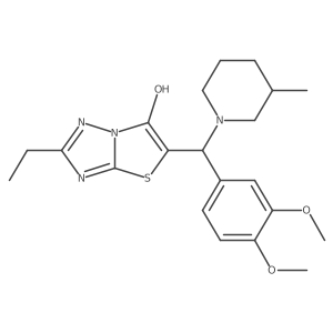 5-((3,4-Dimethoxyphenyl)(3-methylpiperidin-1-yl)methyl)-2-ethylthiazolo[3,2-b][1,2,4]triazol-6-ol结构式
