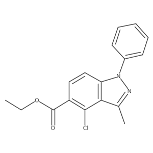 Ethyl 4-chloro-3-methyl-1-phenyl-1H-indazole-5-carboxylate结构式