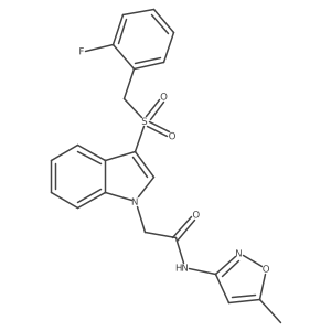 2-(3-((2-fluorobenzyl)sulfonyl)-1H-indol-1-yl)-N-(5-methylisoxazol-3-yl)acetamide Structure