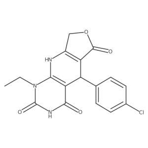 8-(4-Chlorophenyl)-13-ethyl-5-oxa-2,11,13-triazatricyclo[7.4.0.0^{3,7}]trideca-1(9),3(7)-diene-6,10,12-trione Structure