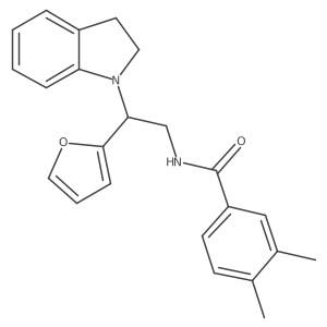 N-(2-(furan-2-yl)-2-(indolin-1-yl)ethyl)-3,4-dimethylbenzamide Structure