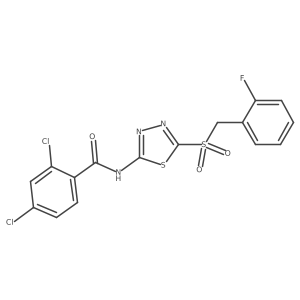 2,4-dichloro-N-{5-[(2-fluorobenzyl)sulfonyl]-1,3,4-thiadiazol-2-yl}benzamide Structure