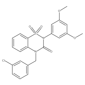 4-(3-chlorobenzyl)-2-(3,5-dimethoxyphenyl)-2H-1,2,4-benzothiadiazin-3(4H)-one 1,1-dioxide Structure