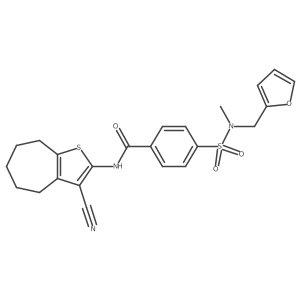 N-(3-cyano-5,6,7,8-tetrahydro-4H-cyclohepta[b]thiophen-2-yl)-4-(N-(furan-2-ylmethyl)-N-methylsulfamoyl)benzamide Structure