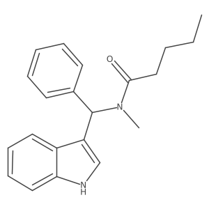 N-[1H-indol-3-yl(phenyl)methyl]-N-methylpentanamide结构式