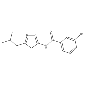 5-bromo-N-(5-isobutyl-1,3,4-thiadiazol-2-yl)nicotinamide Structure