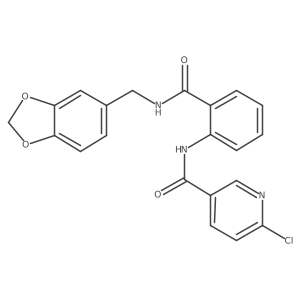N-(2-{[(1,3-dioxaindan-5-yl)methyl]carbamoyl}phenyl)-6-chloropyridine-3-carboxamide Structure