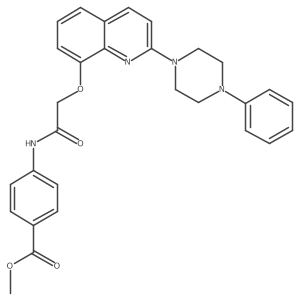 Methyl 4-(2-((2-(4-phenylpiperazin-1-yl)quinolin-8-yl)oxy)acetamido)benzoate结构式