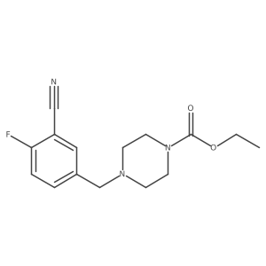 Ethyl 4-(3-cyano-4-fluorobenzyl)piperazine-1-carboxylate结构式