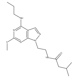 3-methyl-N-(2-(6-(methylthio)-4-(propylamino)-1H-pyrazolo[3,4-d]pyrimidin-1-yl)ethyl)butanamide Structure