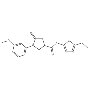 N-(5-ethyl-1,3,4-thiadiazol-2-yl)-1-(3-methoxyphenyl)-5-oxopyrrolidine-3-carboxamide结构式