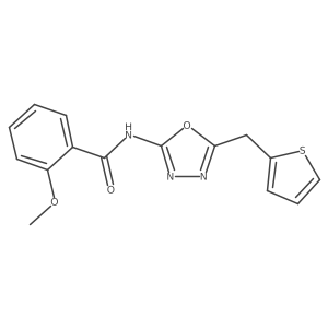 2-methoxy-N-(5-(thiophen-2-ylmethyl)-1,3,4-oxadiazol-2-yl)benzamide结构式