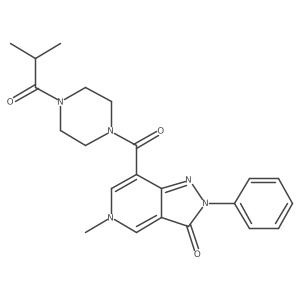 7-(4-isobutyrylpiperazine-1-carbonyl)-5-methyl-2-phenyl-2H-pyrazolo[4,3-c]pyridin-3(5H)-one结构式