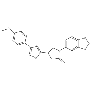 1-(2H-1,3-Benzodioxol-5-YL)-4-[3-(4-methoxyphenyl)-1,2,4-oxadiazol-5-YL]pyrrolidin-2-one结构式