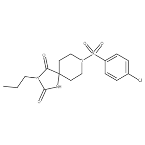 8-(4-Chlorobenzenesulfonyl)-3-propyl-1,3,8-triazaspiro[4.5]decane-2,4-dione结构式