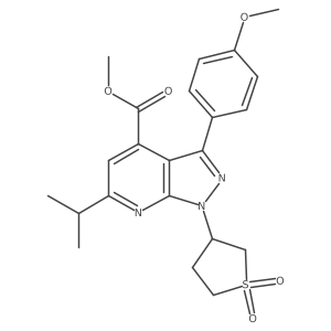 methyl 1-(1,1-dioxidotetrahydrothiophen-3-yl)-6-isopropyl-3-(4-methoxyphenyl)-1H-pyrazolo[3,4-b]pyridine-4-carboxylate Structure