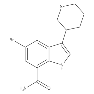 5-bromo-3-(tetrahydro-2H-thiopyran-3-yl)-1H-indole-7-carboxamide Structure