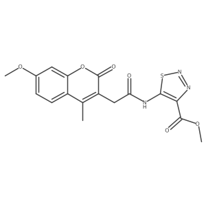 methyl 5-{[(7-methoxy-4-methyl-2-oxo-2H-chromen-3-yl)acetyl]amino}-1,2,3-thiadiazole-4-carboxylate结构式