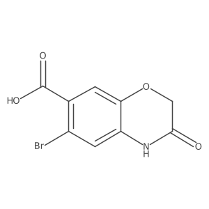 6-bromo-3-oxo-3,4-dihydro-2H-1,4-benzoxazine-7-carboxylic acid结构式