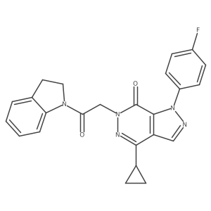 4-cyclopropyl-1-(4-fluorophenyl)-6-(2-(indolin-1-yl)-2-oxoethyl)-1H-pyrazolo[3,4-d]pyridazin-7(6H)-one Structure