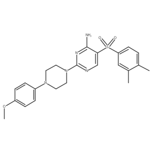 5-(3,4-Dimethylbenzenesulfonyl)-2-[4-(4-methoxyphenyl)piperazin-1-yl]pyrimidin-4-amine Structure