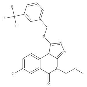 7-chloro-4-propyl-1-((3-(trifluoromethyl)benzyl)thio)-[1,2,4]triazolo[4,3-a]quinazolin-5(4H)-one Structure