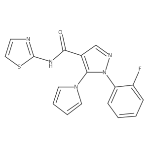 1-(2-fluorophenyl)-5-(1H-pyrrol-1-yl)-N-(1,3-thiazol-2-yl)-1H-pyrazole-4-carboxamide Structure