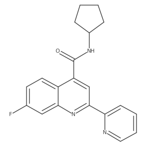 O=C(NC1CCCC1)c1cc(-c2ccccn2)nc2cc(F)ccc12结构式